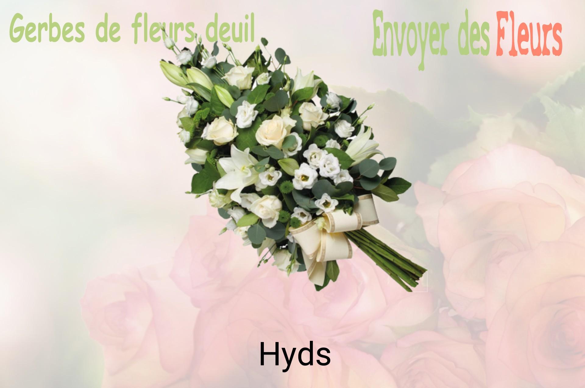 Gerbe de fleurs de deuil livrée à Hyds